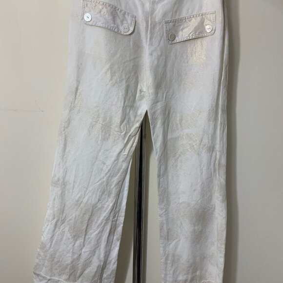 New TATA Jolie Gold and White Pants Women's XS - Picture 3 of 3